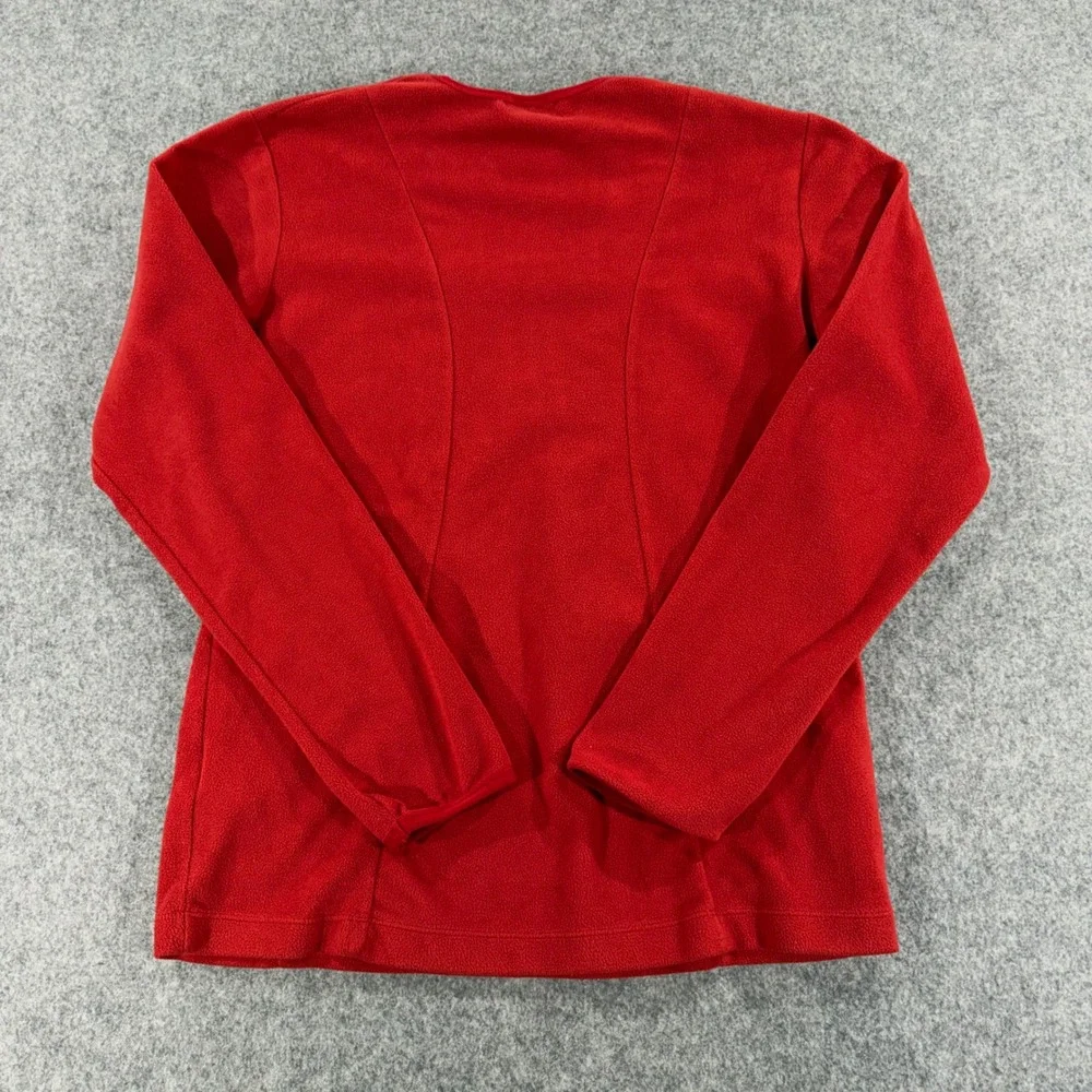 Nike Therma-FIT Womens Medium Red Fleece Long Sleeve Pullover Chest Pocket